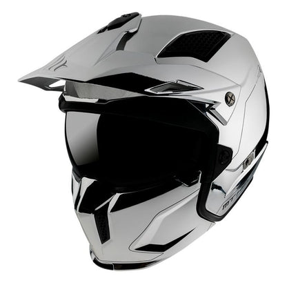 CASQUE TRIAL MT STREETFIGHTER SV UNI CHROME ARGENT (taille S)