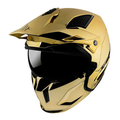 CASQUE TRIAL MT STREETFIGHTER SV UNI CHROME OR (taille S)