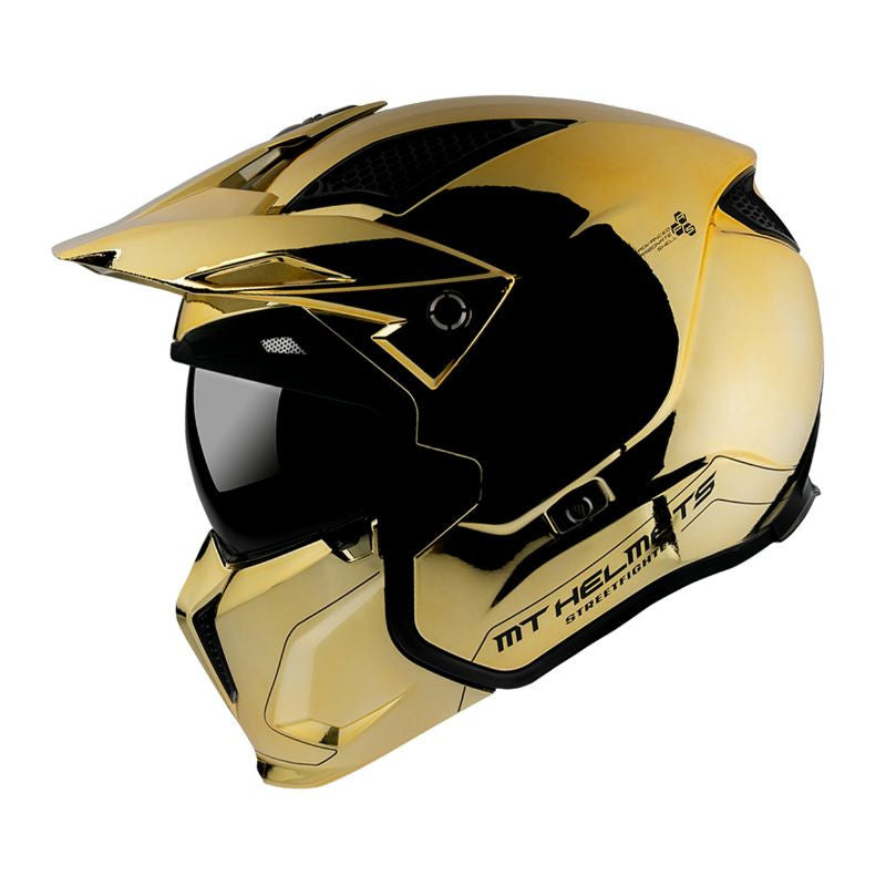 CASQUE TRIAL MT STREETFIGHTER SV UNI CHROME OR (taille S)