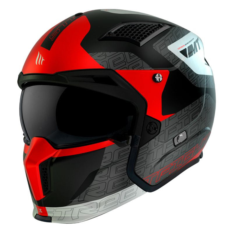 CASQUE TRIAL MT STREETFIGHTER SV TOTEM B15 GRIS/ROUGE MAT