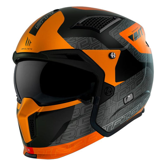 CASQUE TRIAL MT STREETFIGHTER SV TOTEM B4 GRIS/ORANGE MAT