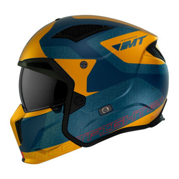 CASQUE TRIAL MT STREETFIGHTER SV TOTEM C3 BLEU/OR MAT