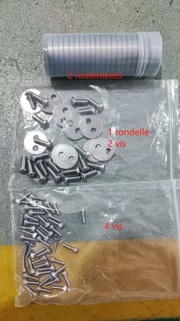 Kit Vis + Rondelle + Roulements Pour Bras de Fourche TEVERUN FIGHTER 7260R 2025