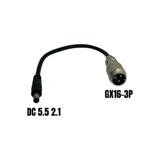 Adaptateur de Charge GX16 3Pins Male Vers DC 5.5 2.1mm Femelle