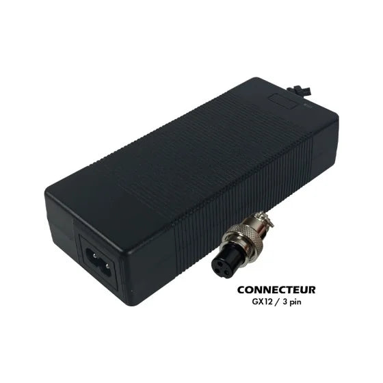 Chargeur 42V 2A Pour Batterie 36V (Connecteur GX12-3p 8mm)