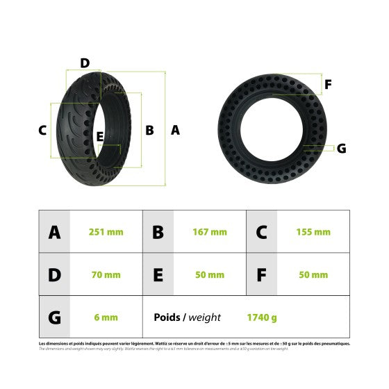 Pneu Plein 10x2.70-6.5