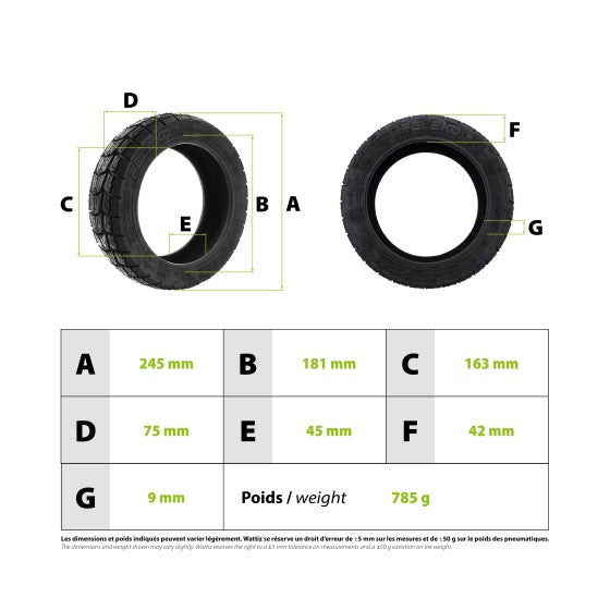Pneu Tubeless Semi Offroad 10x2.70-6.5
